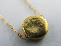 Pot of Gold hammered coin necklace fill circle coin medallion scratched pounded hammered hammer Disc disk coin medallion