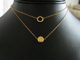 Pot of Gold hammered coin necklace fill circle coin medallion scratched pounded hammered hammer Disc disk coin medallion