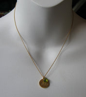 Just Be Gold Vermeil hand stamped peridot customized necklace you choose word and birthstone necklace