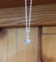 Sterling silver tiny star necklace star pendant star charm christmas gift birthday gifts for her silver star jewelry silver star necklace