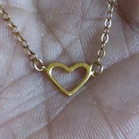 Heart of Gold tiny petite 14K yellow gold heart Gold filled chain vintage upcycled heart necklace