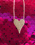 Diamond heart necklace pendant 14K rose Gold F VS pink gold necklace valentines gift birthday gift anniversary gift pave diamond jewelry