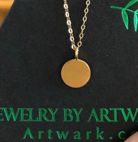 22K yellow gold disc coin necklace birthday gift anniversary gift