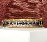 Diamond polki bangle custom made custom size emerald ruby blue sapphire precious gemstone bangles personalized Sterling silver Gold