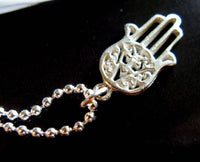 Hamsa Hand necklace. Sterling Silver. Mens. spirit