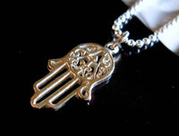 Hamsa Hand necklace. Sterling Silver. Mens. spirit