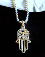 Hamsa Hand necklace. Sterling Silver. Mens. spirit