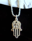 Hamsa Hand necklace. Sterling Silver. Mens. spirit