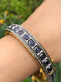 Diamond polki bangle custom made custom size emerald ruby blue sapphire precious gemstone bangles personalized Sterling silver Gold