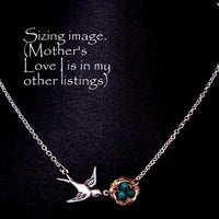 Mothers love necklace VI Our Big family bronze brass and turquoise hand woven nest bird sparrow necklace
