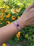 Ruby 5 carat pear shape 1 carat accent ruby blue sapphire halo double row cuff bracelet custom jewelry sterling silver custom