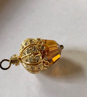 Swarovski Crystal CZ and gold vermeil acorn necklace