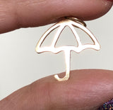 Vintage 14K yellow gold umbrella pendant charm for jewelry making necklace