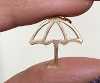 Vintage 14K yellow gold umbrella pendant charm for jewelry making necklace