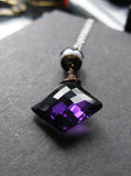 To the point.  Amethyst tanzanite quartz pearl sterling silver  necklace OOAK