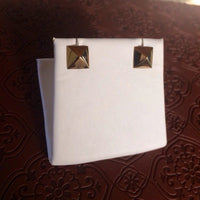 14K solid gold pyramid triangle stud spike earrings post earrings only one