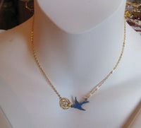 Mothers Love IV Bluebird Bluejay version mommy necklace with nest and eggs silver gold or bronze customized