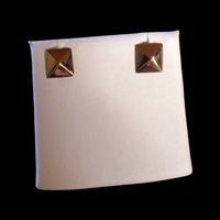 14K solid gold pyramid triangle stud spike earrings post earrings only one
