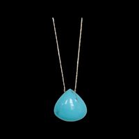 Holiday deals Sleeping beauty turquoise 10K yellow Gold necklace