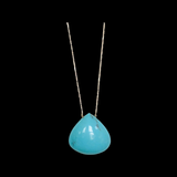 Holiday deals Sleeping beauty turquoise 10K yellow Gold necklace