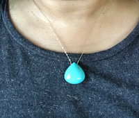 Holiday deals Sleeping beauty turquoise 10K yellow Gold necklace